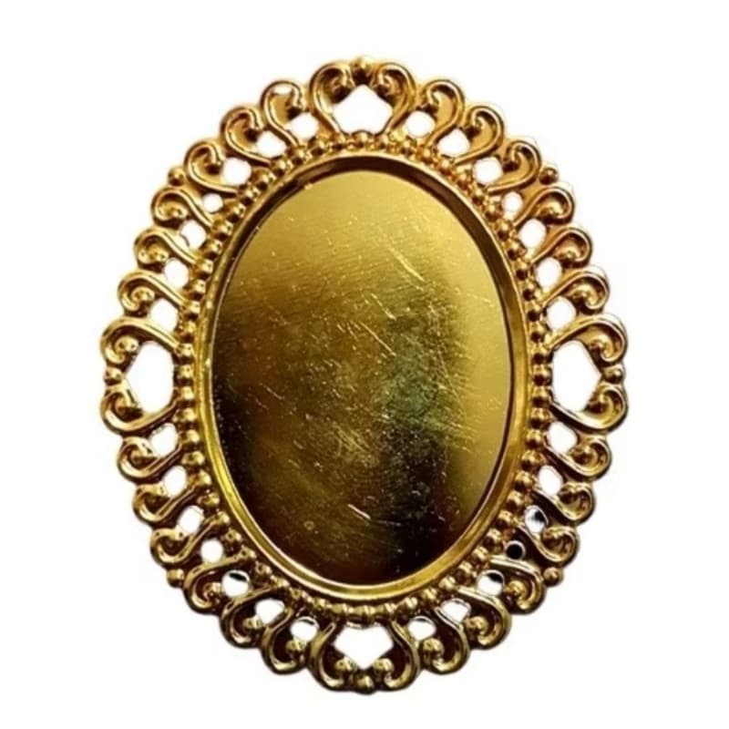 Tag Luxo metal Oval Dourada 20 unidades