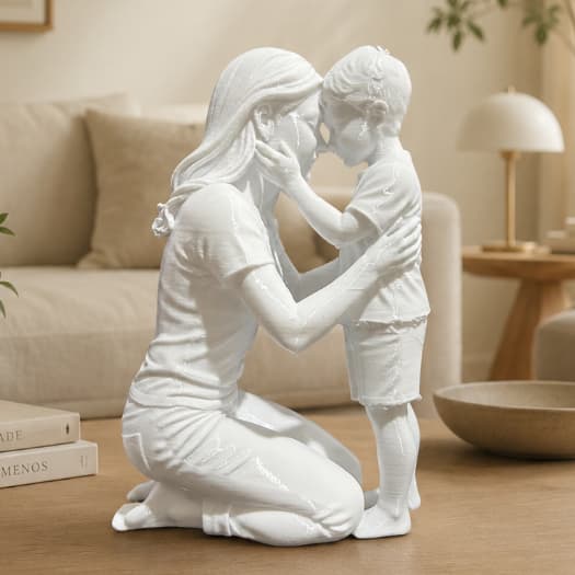 Escultura decorativa lembrança Mãe e  menino