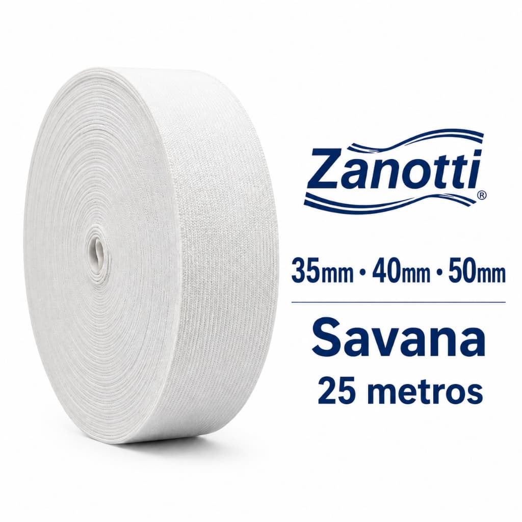 Elástico de Embutir 25m para Costura Cós 35mm 40mm 50mm Zanotti 3,5cm 4cm 5cm