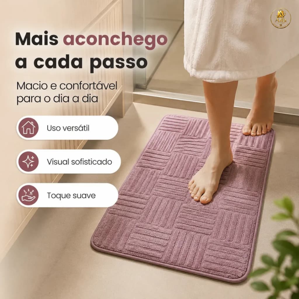 Tapete Retangular Macio Relevo Geométrico 40x60cm Decorativo para Quarto Sala Banheiro Azul Rosa Amarelo BegeSortido