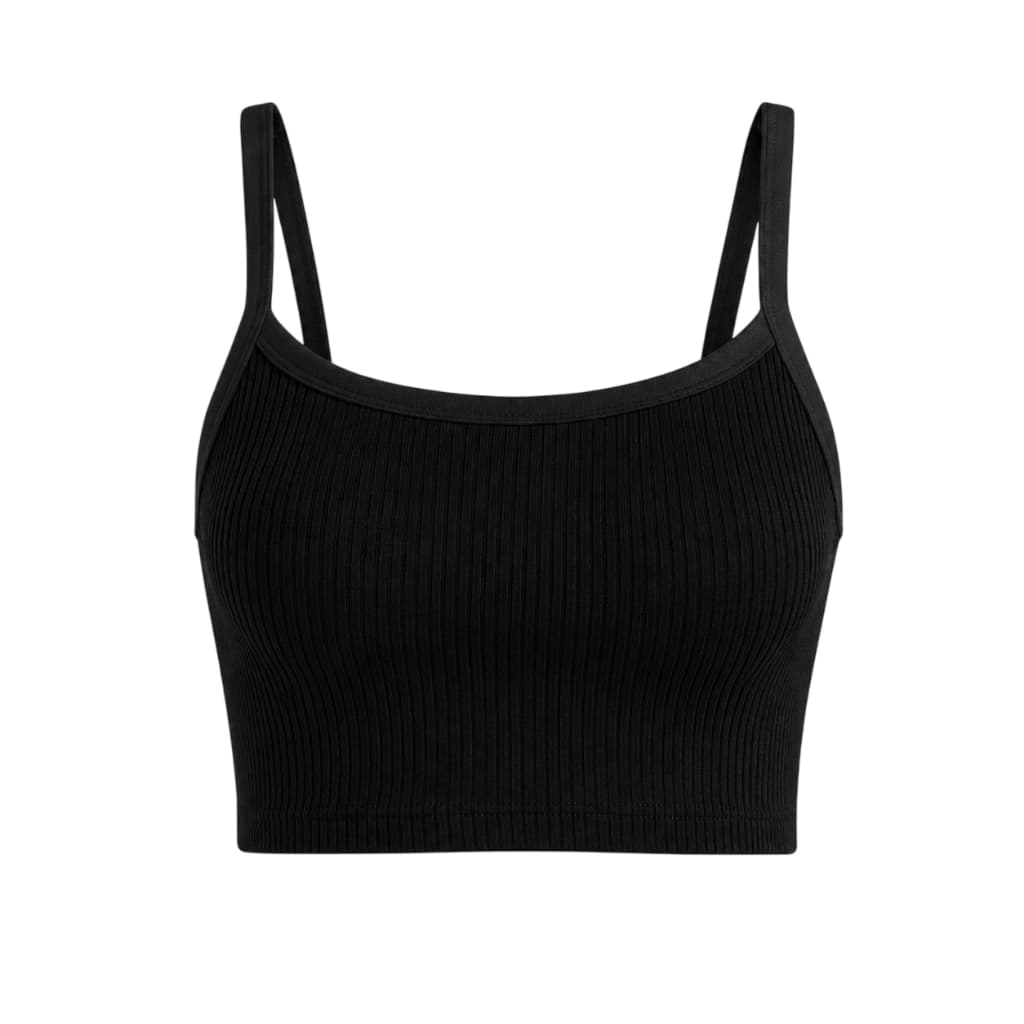 Regata De Alcinha Cropped Tube Feminino Básico Fitness Academia Canelado Branco Preto e Marrom