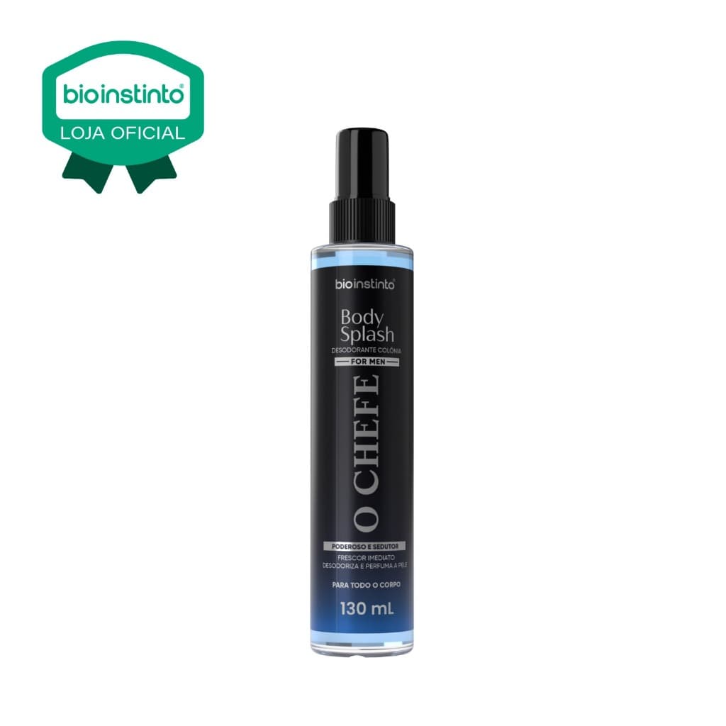01 un Body Splash O CHEFE For Men 130ml Bio Instinto Refrescante Desodoriza e Perfuma a Pele