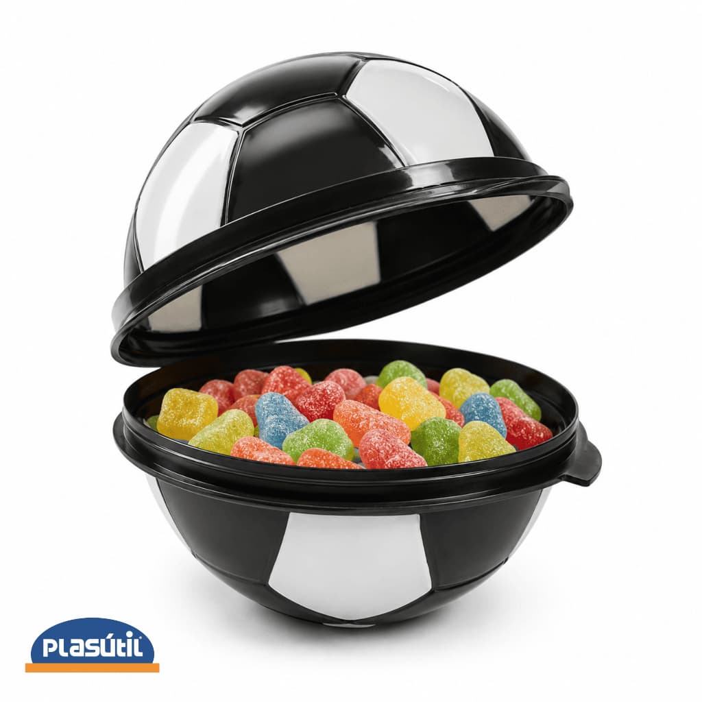 Kit 10 Porta Mix Bola De Futebol Pote Para Festas Preto