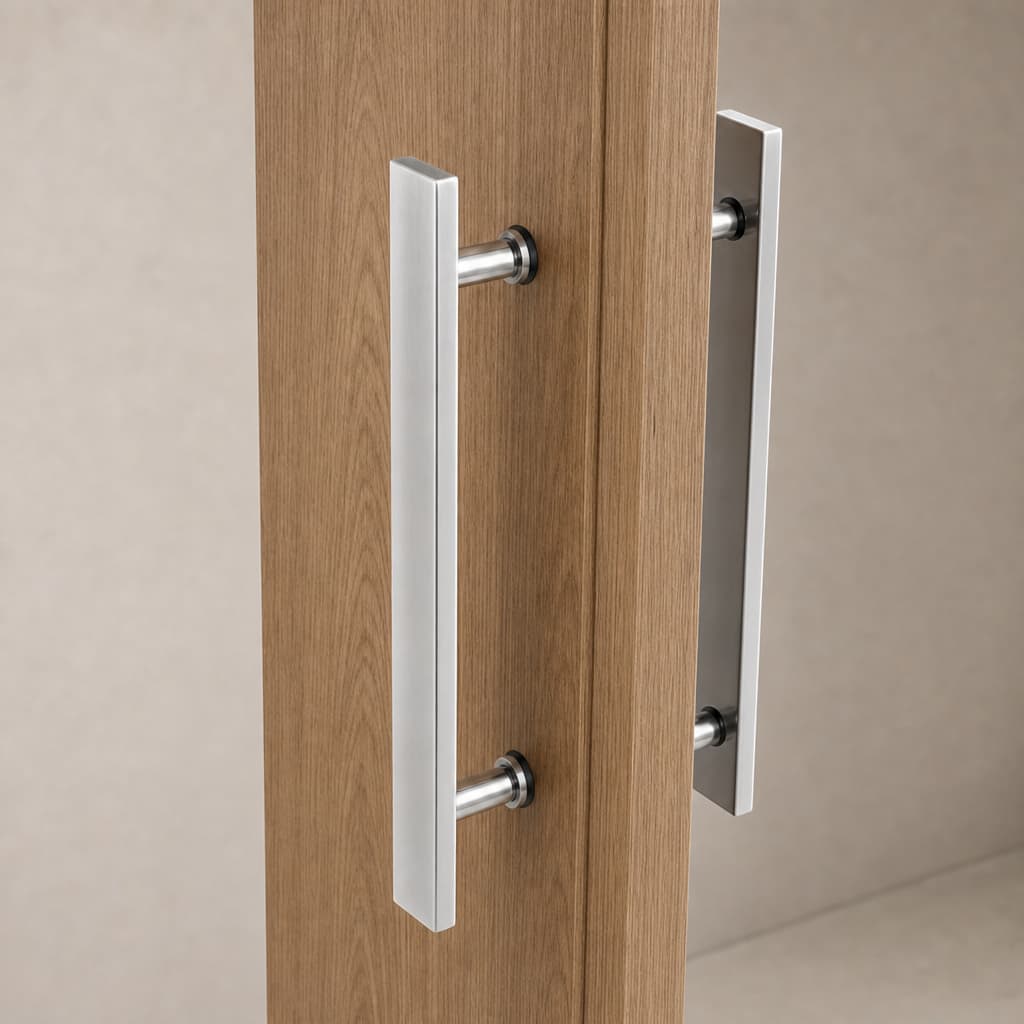 Puxador Alumínio Para Porta Vidro ou Madeira ou Pivotante Barra Chata 60 cm
