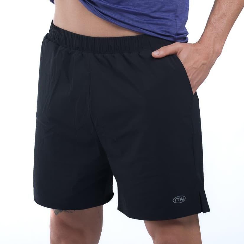 Shorts Para Corrida Academia Sobreposto 2 em 1 Preto Fitness Marcio May Sports