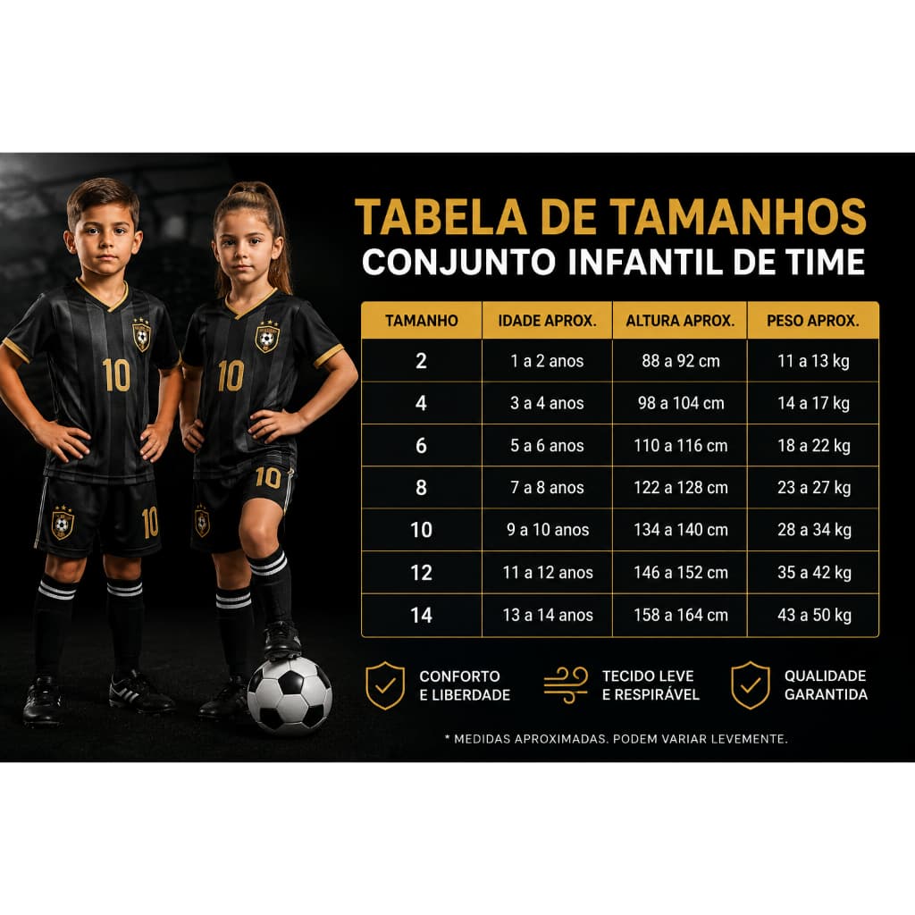 CONJUNTOS INFANTIL TIMES INTERNACIONAIS MELHORES TIMES EUROPEU VARIEDADES DE CORES E TAMANHOS