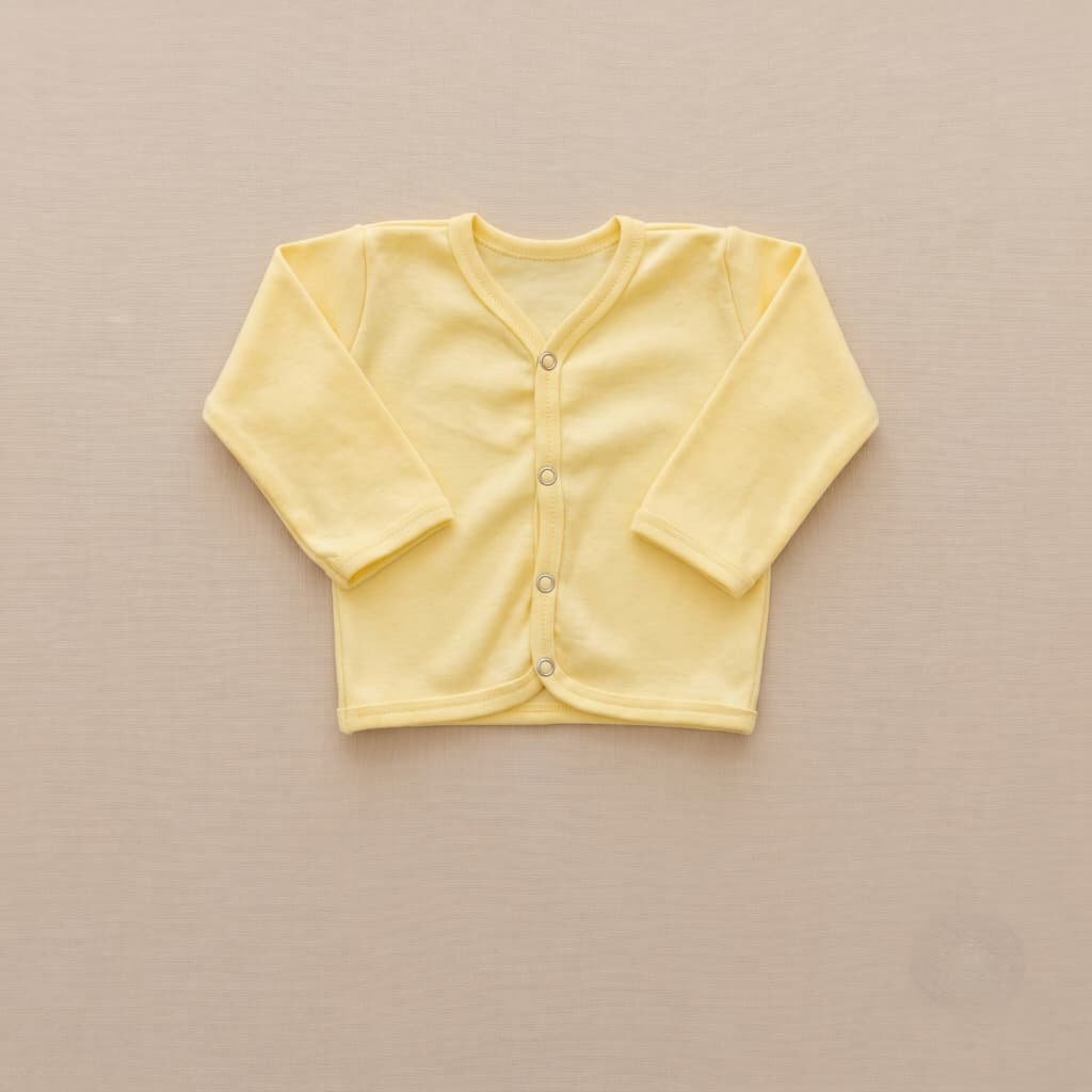 Casaquinho Bebê Unissex Amarelo em Algodão Macio Infantil do P ao G Conforto Luxo Premium Fino Suave