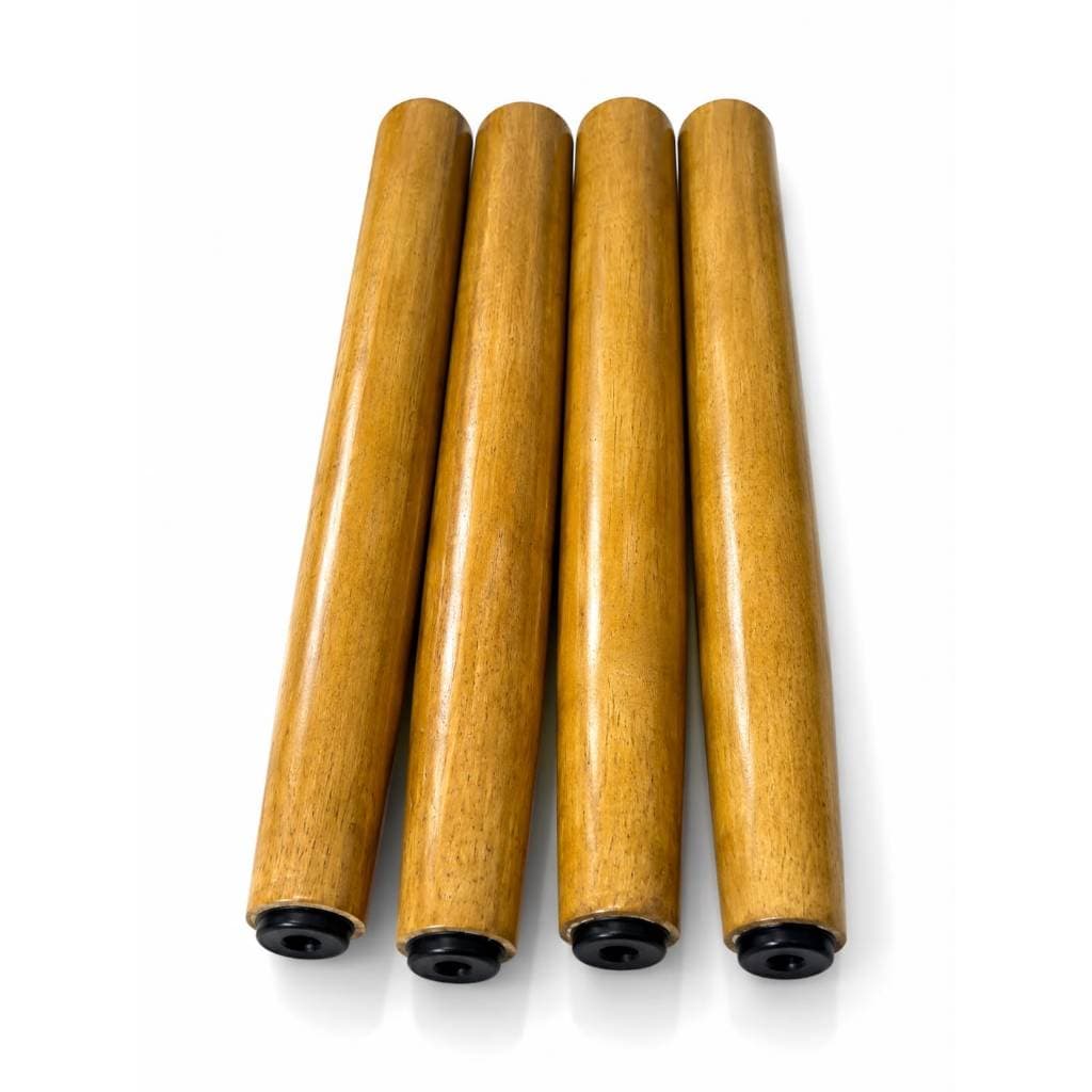 Kit 4 Pés Palito de Madeira 35cm com Rosca para Sofá, Poltrona, Puff e Móveis