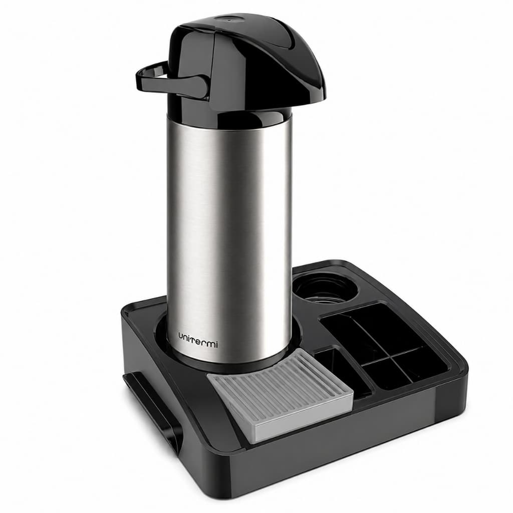 Kit Bandeja Organizadora Servere I e Garrafa Térmica Pressão 1L Verona Inox Unitermi