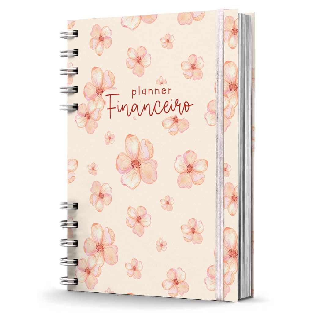Planner de Controle Financeiro Capa Dura Não Datado Floral
