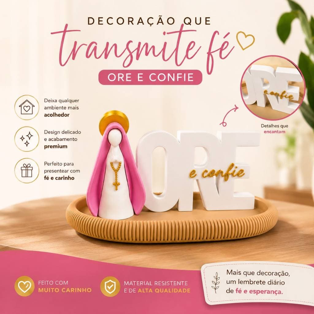 Conjunto Altar Religioso Santa Nossa Senhora Palavra Ore E Confie com altar religioso