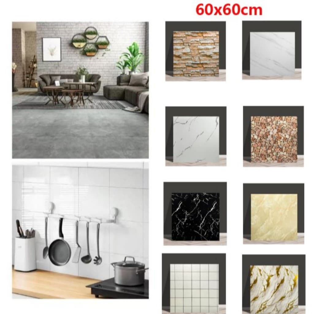 Adesivo de parede mármore 60x60cm PVC 3D autoadesivo impermeável cozinha banheiro antióleo antiumidade