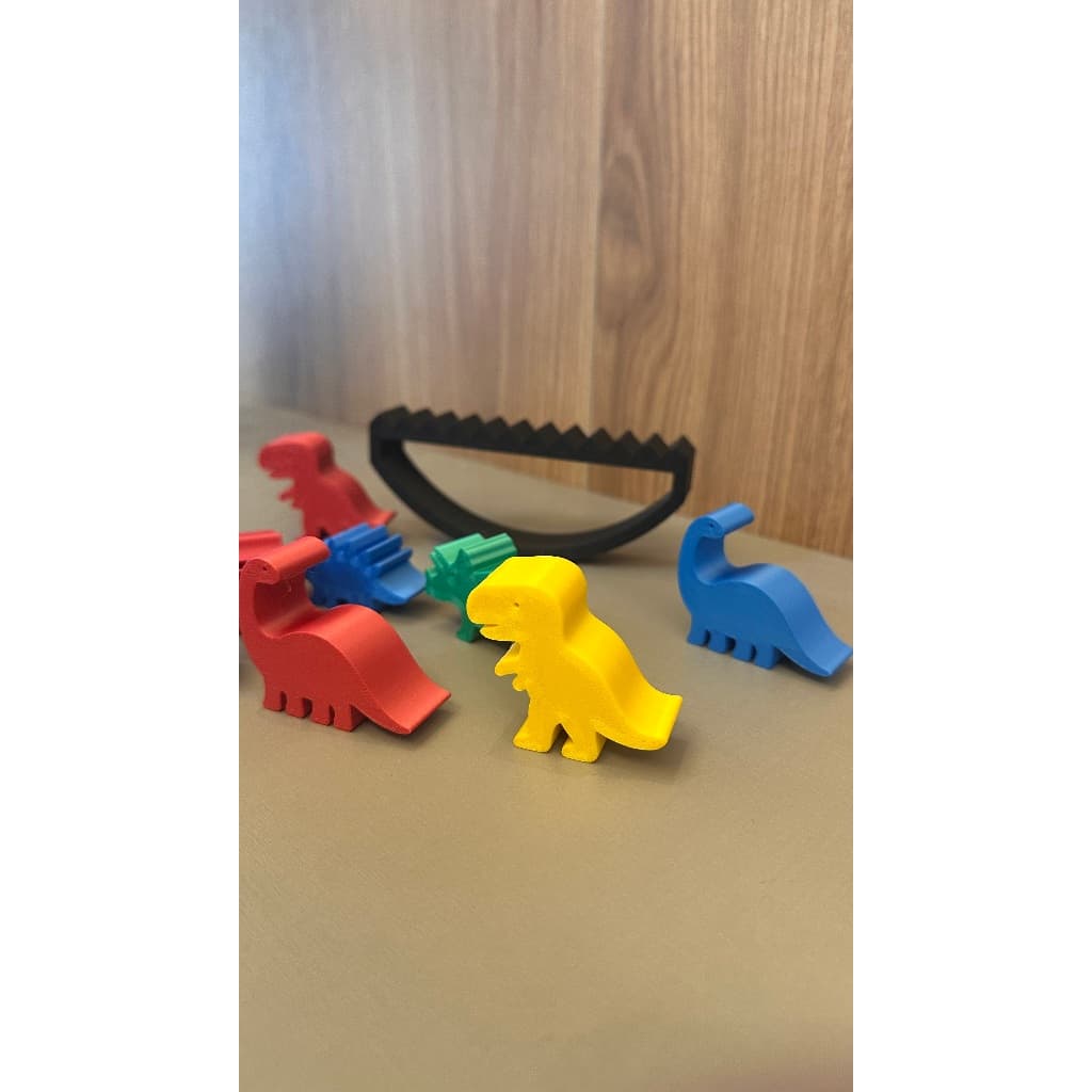 Kit Dinossauros de Equilíbrio Montessori | Brinquedo Educativo em Impressão 3D Colorido