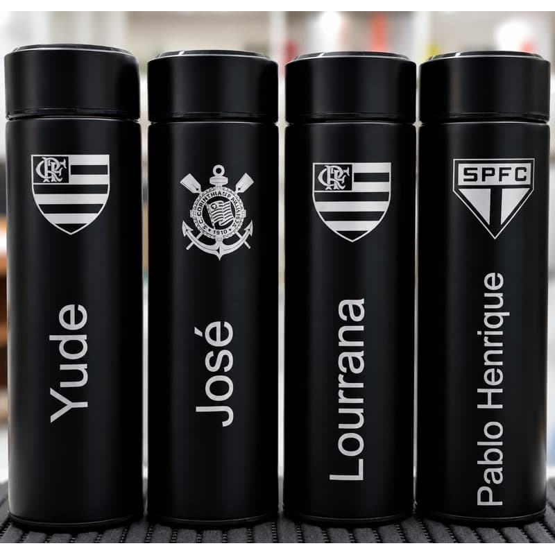Garrafa térmica 500m/ 800ML /copo 473ml Personalizada com o seu nome e time do coração envio no mesmo dia nome/time/log