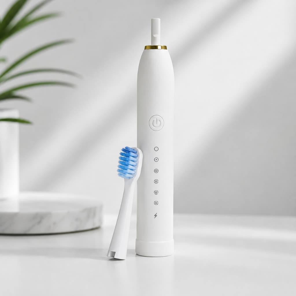 Escova De Dentes Elétrica Recarregável USB Com 4 Refis 6 Intensidades Resistente À Água Uso Diário