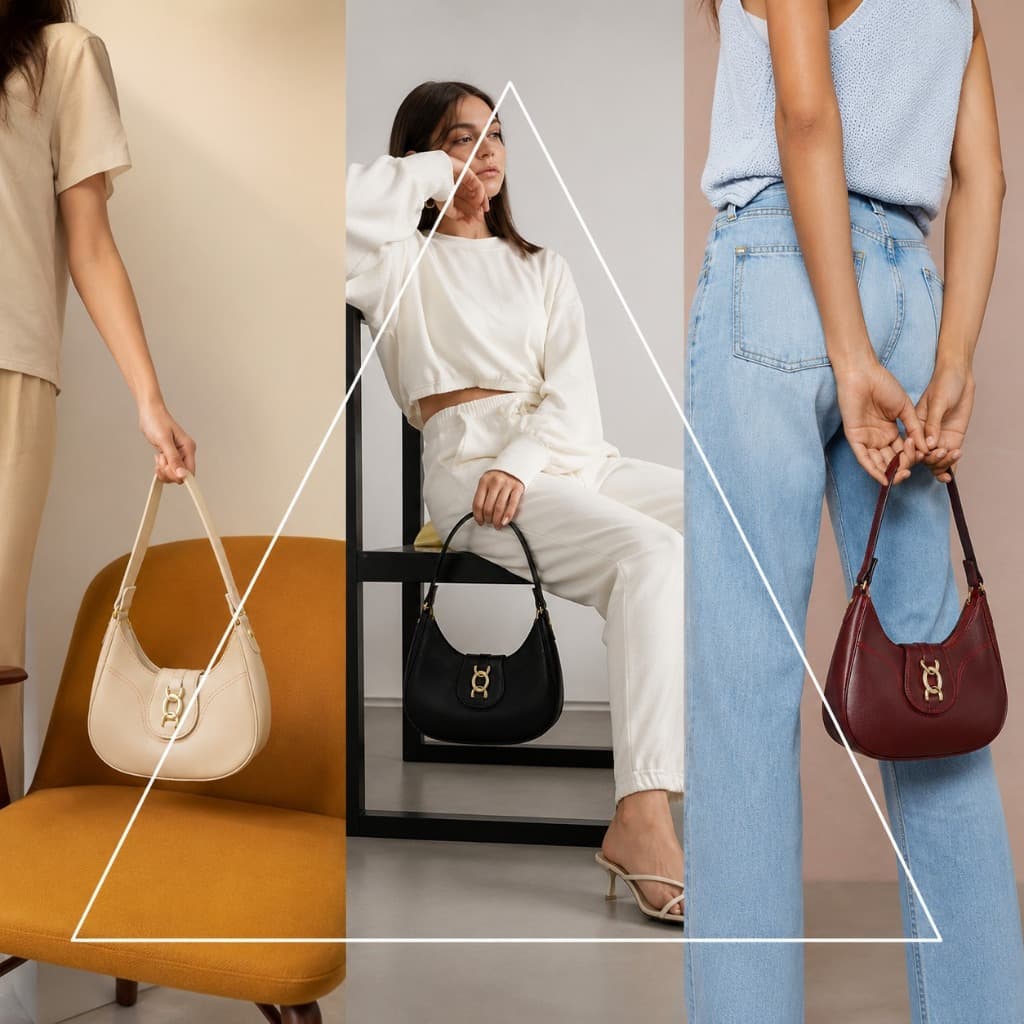 Bolsa De Ombro Com Alça Feminina Meia Lua Baguete Chique Elegante Sofisticada Blogueira
