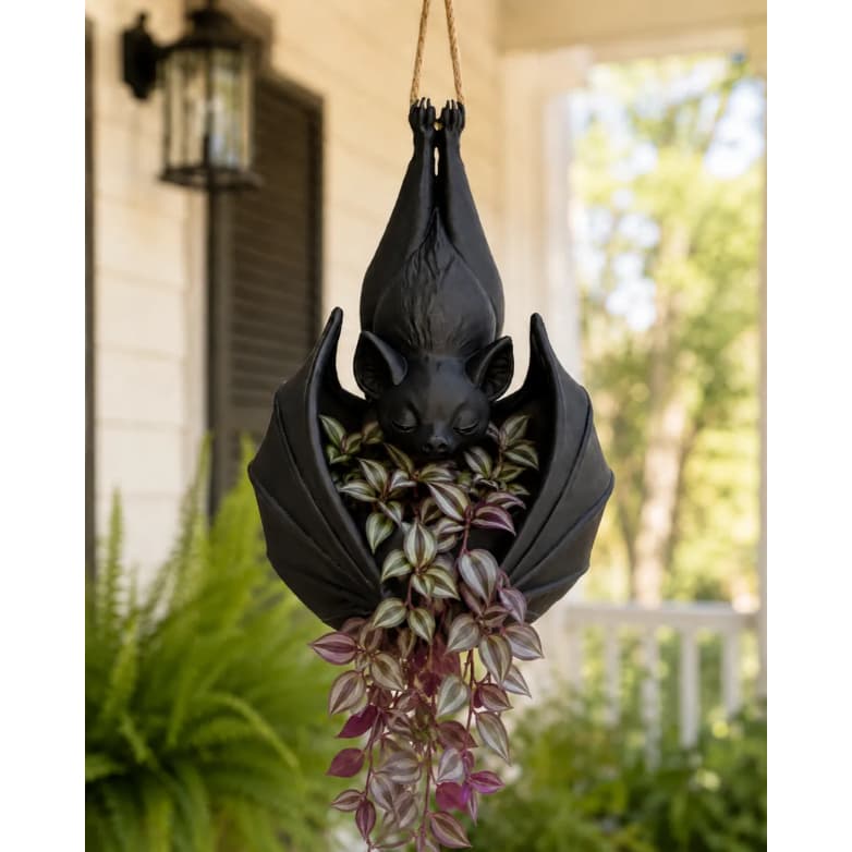Vaso suspenso morcego, decorativo, Cachepô, para plantas pequenas, gótica, dark, alternativa, decorativo