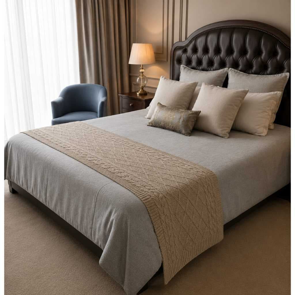 PESEIRA PREMIUM MANTA CAMA CASAL SOFÁ TRICOT CROCHE TRANÇA CAMA KING QUEEN E SOFÁ LUXO