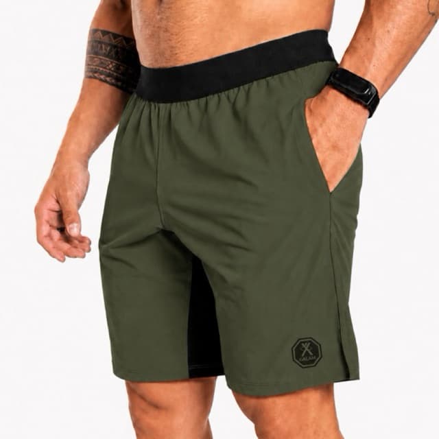 Bermuda Short Masculino Treino Academia CrossFit Tactel Premium com Elastano e Bolsos