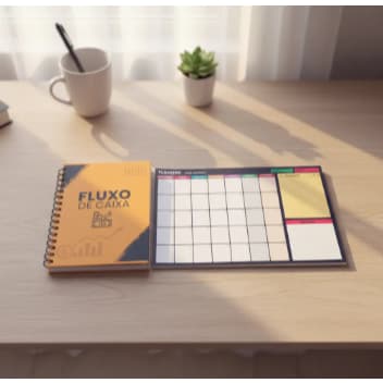 Kit Organização e Controle Financeiro – Caderneta Fluxo de Caixa + Planner Mensal A4 com irmã na parte de traz