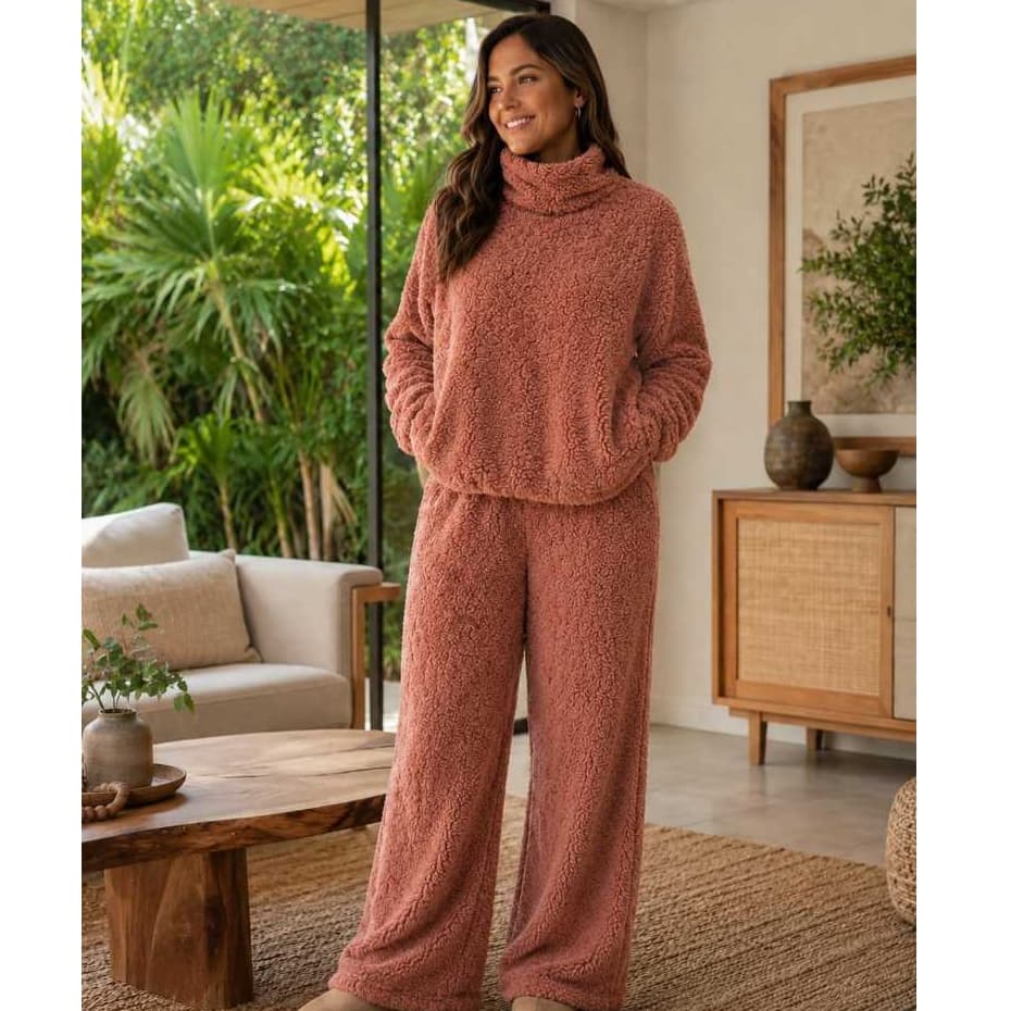 Conjunto Feminino Inverno De Pelúcia Teddy