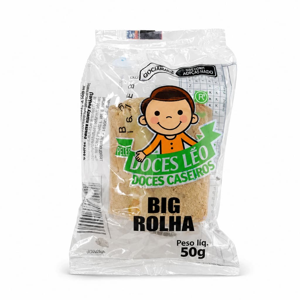 Kit 5 Paçocas Big Rolha 50g Doces Léo Doce de Amendoim