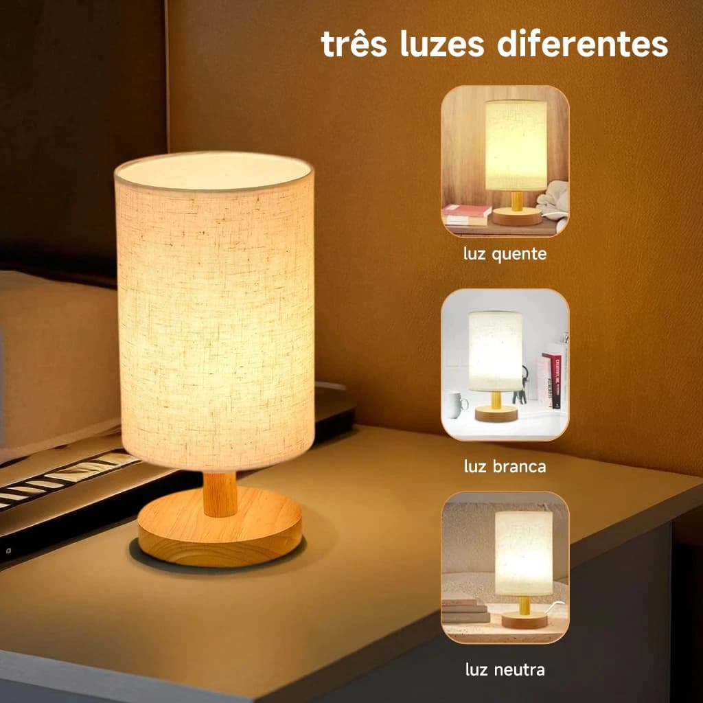 Lâmpada De Mesa De Madeira Moderna Alimentada Por USB Luz De Noite Para Iluminação Do Quarto abajur