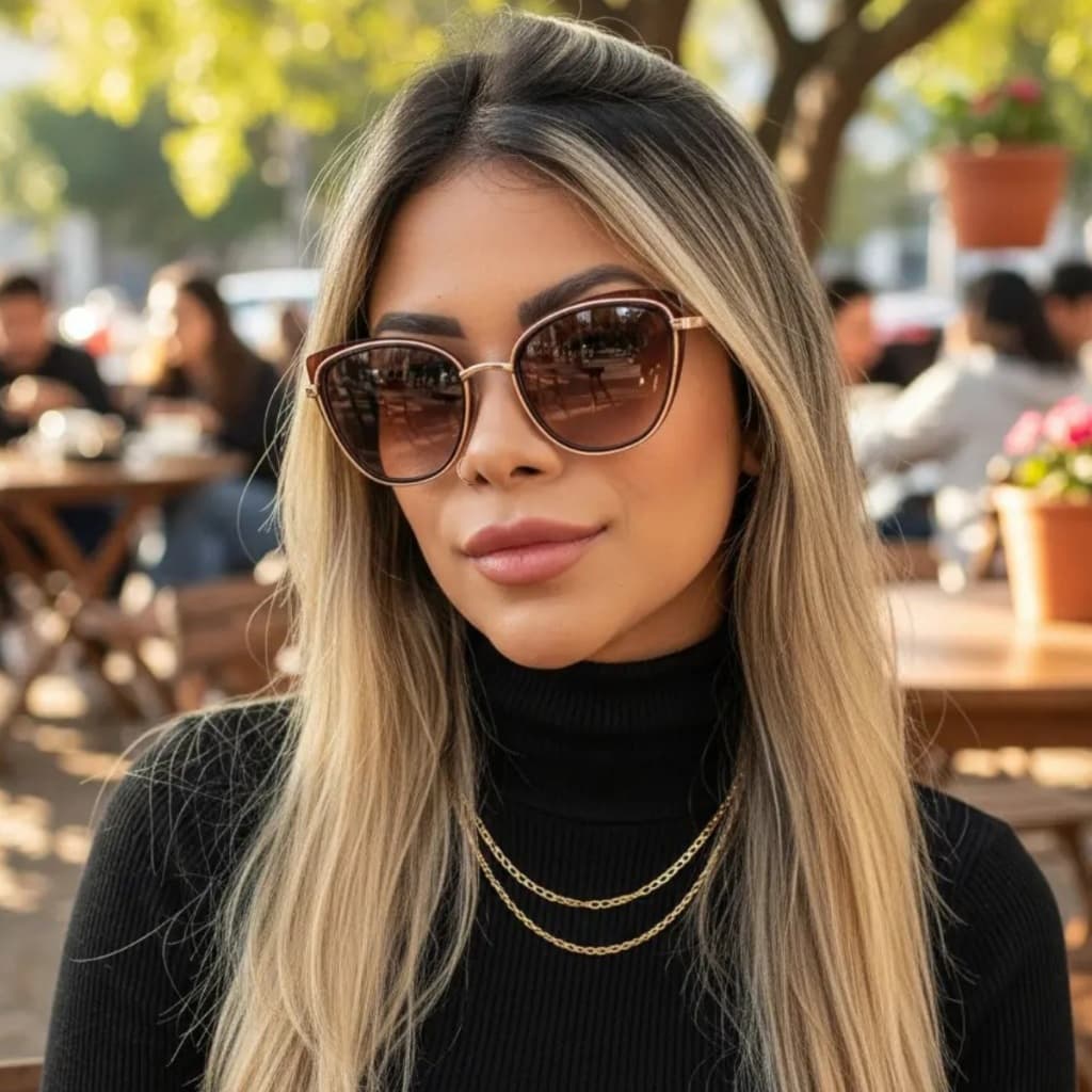 Oculos De Sol Finoti Feminino Gatinho Grande Luxo Original