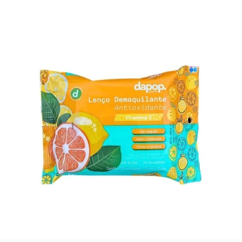Lenço Demaquilante Dapop Original 25 Unidades | Vitamina C ou Detox | Remove Maquiagem | Limpeza Facial | Skincare