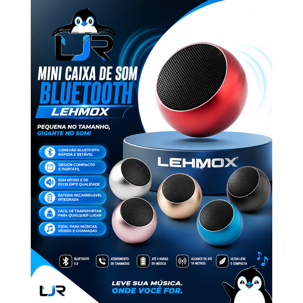 Mini Caixa de Som Bluetooh LehMox