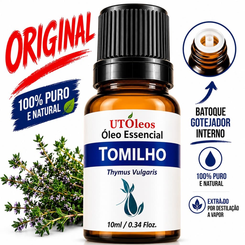 Oleo Essencial de Tomilho Premium 10ml Puro e Natural Aromaterapia Massagem Difusor Umidificador