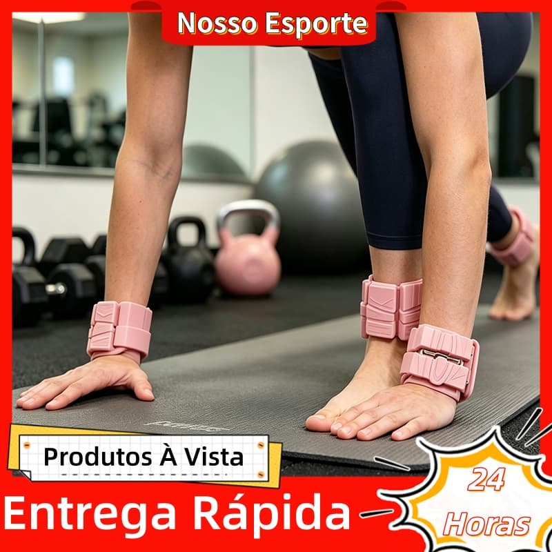 Yoga Fitness Pesos de silicone ajustáveis ​​para pulso/tornozelo - Treinamento de força