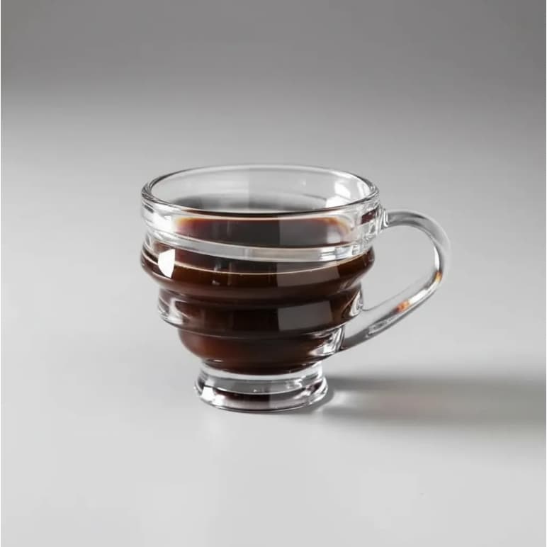 Jogo 6x Xicaras 200ml Café E Chá Em Vidro Linha Kora Servir Mesa Posta Premium