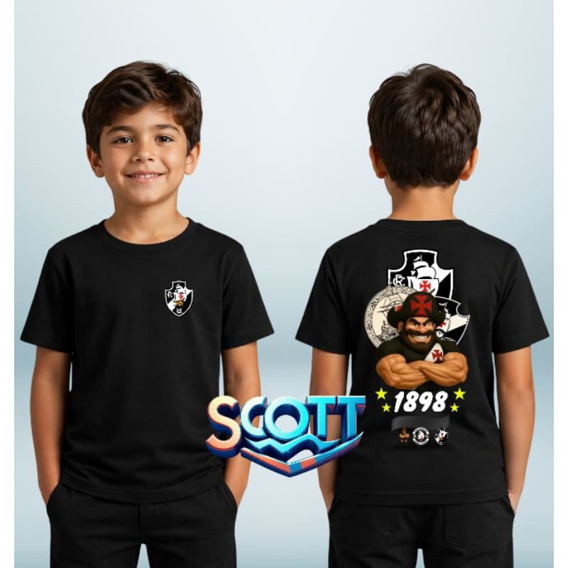 Camiseta infantil torcedor do Vasco 100% algodão unissex