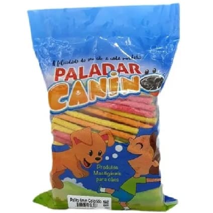 Osso palito colorido 1kg 6mm Paladar Canino petisco para cães