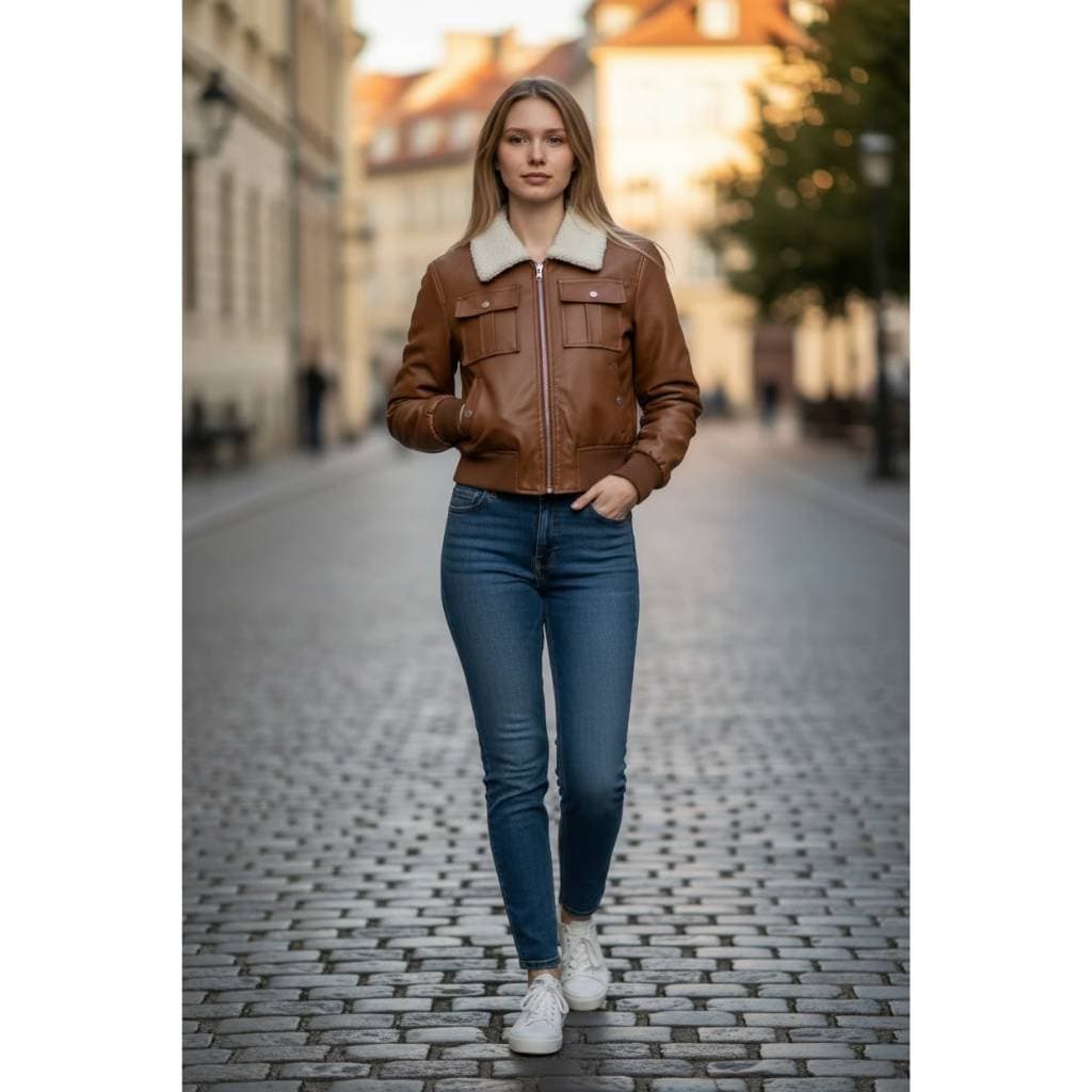 Jaqueta courino feminina, peluciada, inverno feminina, casaco couro sintético, gola de pelo, quentinho, elegante
