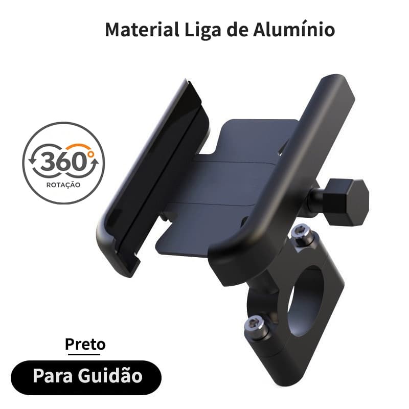 Suporte Celular Liga de Alumínio Moto Bike 4-7 Pol. GPS Guidão 20-30mm