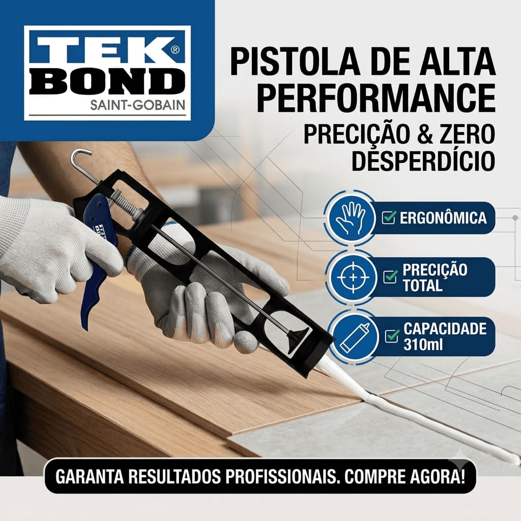 Pistola Aplicador Silicone PU Tekbond Alta Perfomance