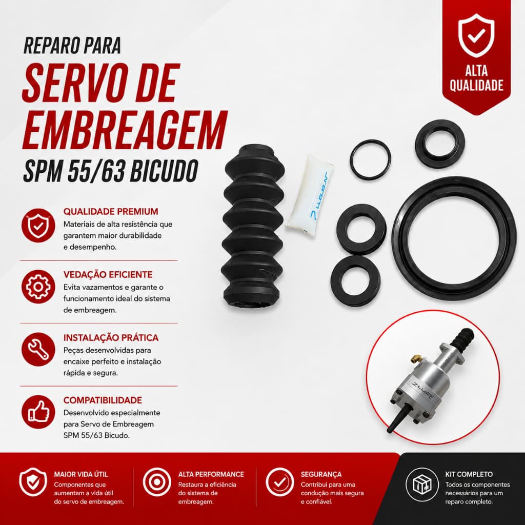 Reparo Para Servo de Embreagem SPM 55/63 Bicudo Mbb Zupan - Reparo Completo