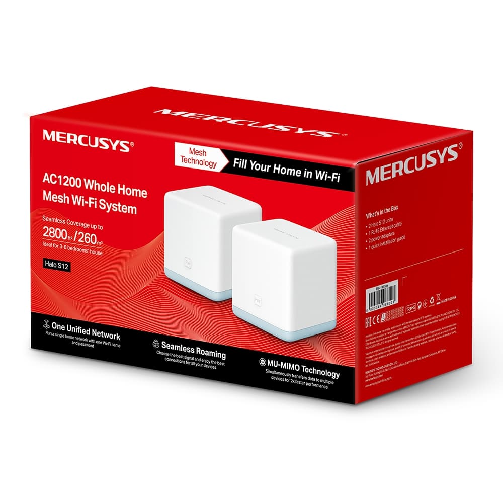 Roteador Mercusys Halo S12 Mesh Wi-Fi AC1200 Kit 2 Unidades