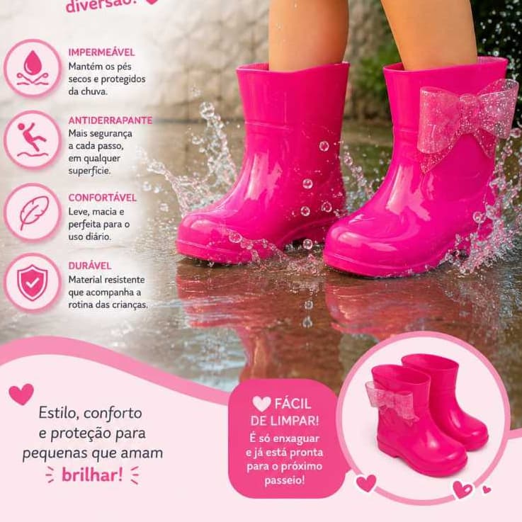 Galocha Infantil Bota Impermeavel Bota Feminina Cano medio confortavel ante derrapante