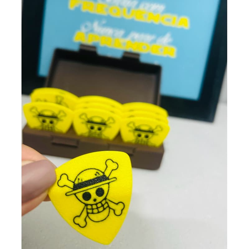 Kit 15 Palhetas One Piece Luffy Anime para Guitarra Violão Baixo Palheta Personalizada Geek Otaku Colecionável