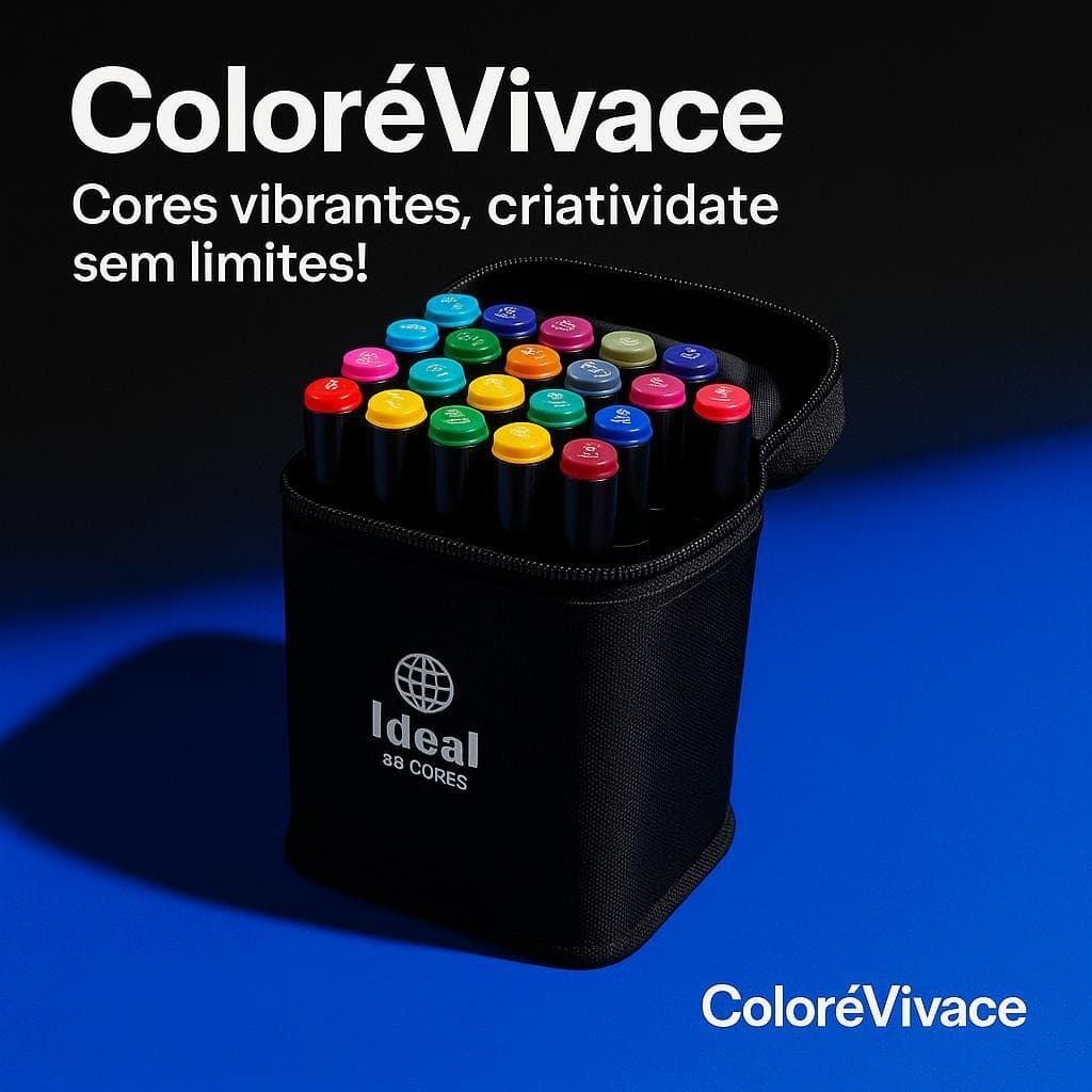 Estojo Canetas Hidrograficas 24 Cores Vibrantes Alta Cobertura Facil Aplicacao Escolares Criativas