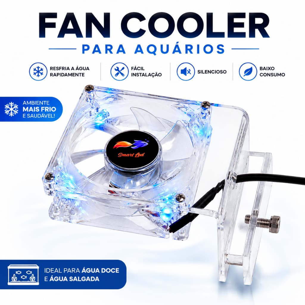 Cooler Para Aquário Fan Cooler 80mm Com Controle Remoto Bivolt