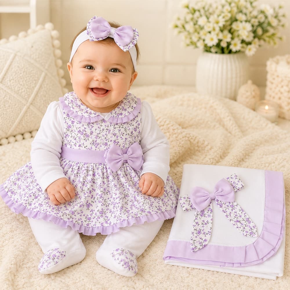 Saída de Maternidade Menina Mary Floral 05 Peças
