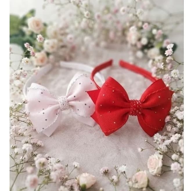 Tiara de Cabelo Menina Arquinho Infantil Laço Gravatinha Diplo com strass