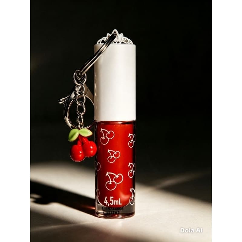 Lip Gloss chaveiro Cereja 4,5ml - Miss Lary  com Pingente - Hidratante Brilho Intenso baratinho