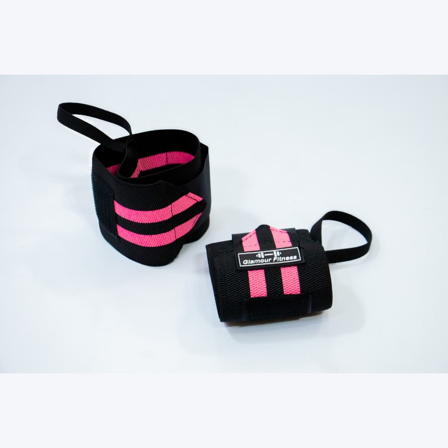 PAR Munhequeira Rosa  Protetor de Punho Fitness Academia Crossfit Treino Funcional