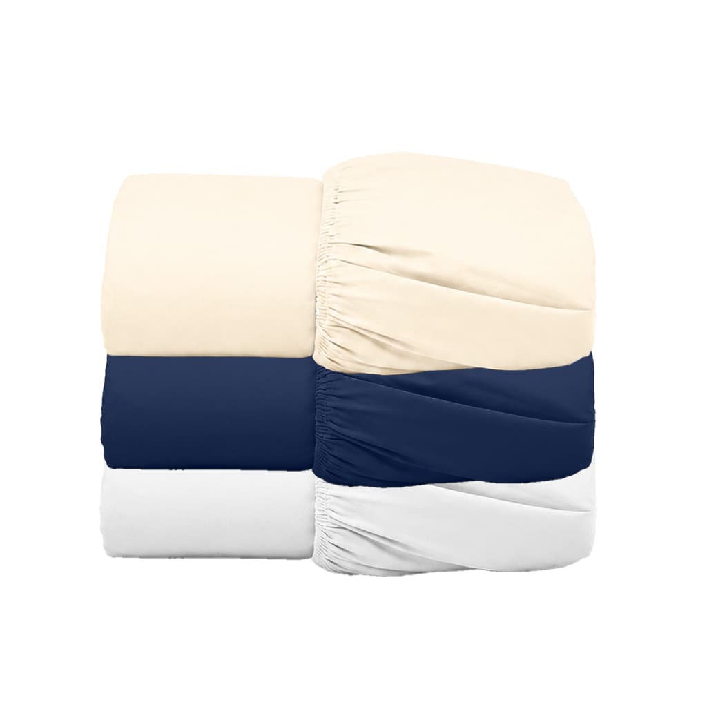 Kit 3 Lençóis Avulsos com Elástico Micropercal Solteiro Casal Queen King Cores Sortidas