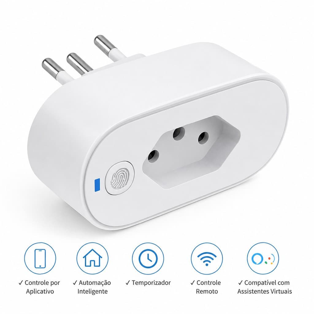 Tomada Inteligente Wi-Fi 220V 16A com Controle Remoto por App